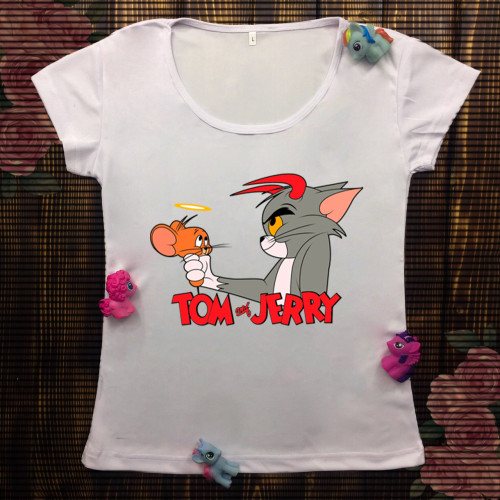 Жіноча футболка з принтом - Том і Джеррі