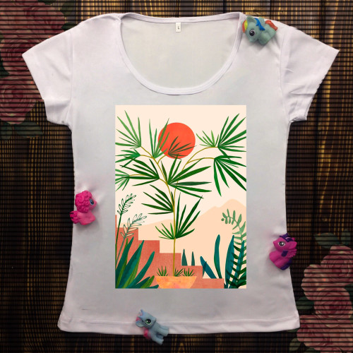 Жіноча футболка з принтом - Тропіки