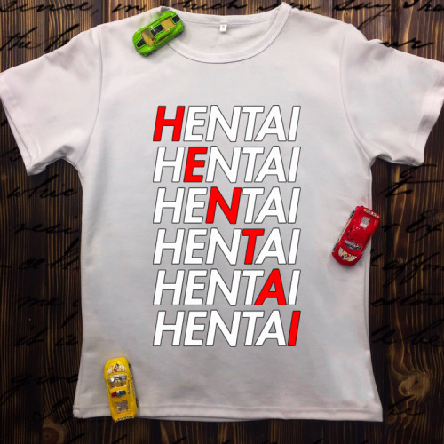 Чоловіча футболка з принтом - Hentai text