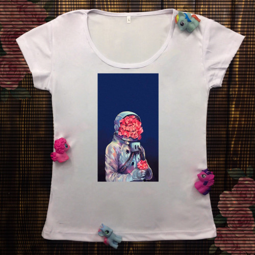 Жіноча футболка з принтом - Космонавт