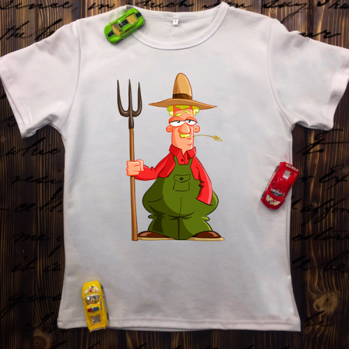 Чоловіча футболка з принтом - Фермер з вилами
