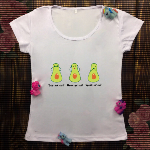Жіноча футболка з принтом - Авокадо проти зла