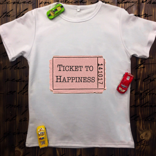 Чоловіча футболка з принтом - Ticket to happiness