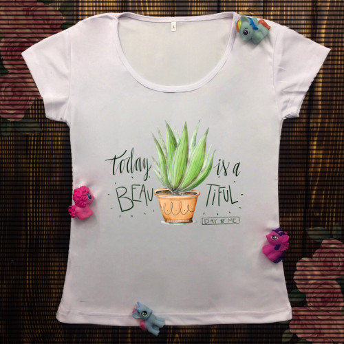 Жіноча футболка з принтом - Кімнатна рослина