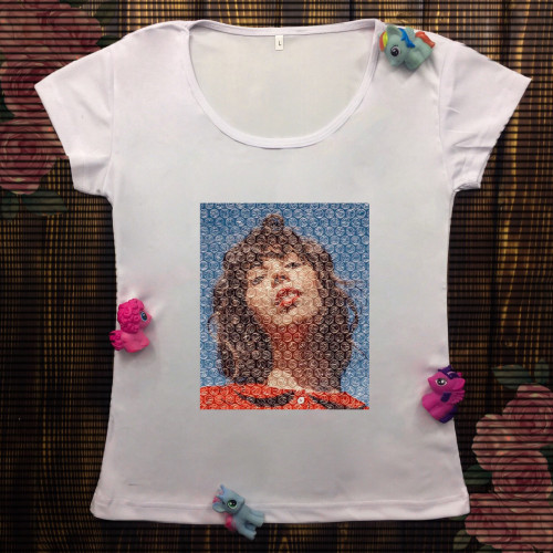 Жіноча футболка з принтом - Картина з пухирцями