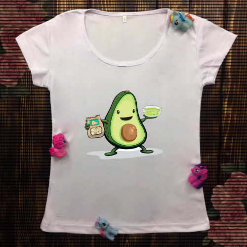 Жіноча футболка з принтом - Авокадо їсть