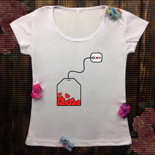Жіноча футболка з принтом - Чай кохання 