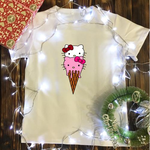 Чоловіча футболка з принтом - Морозиво Хеллоу Кітті