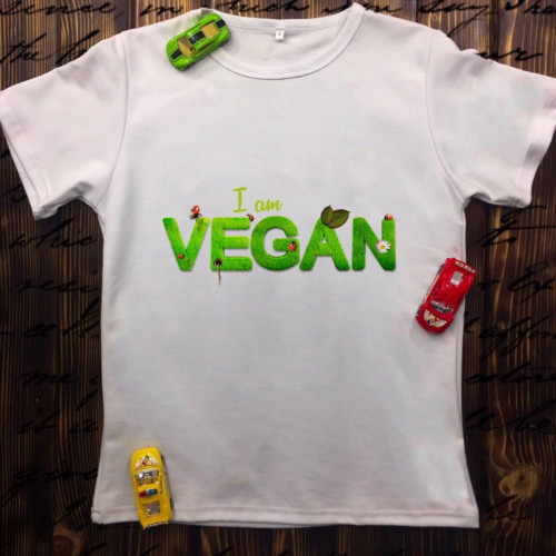 Чоловіча футболка з принтом - I am vegan