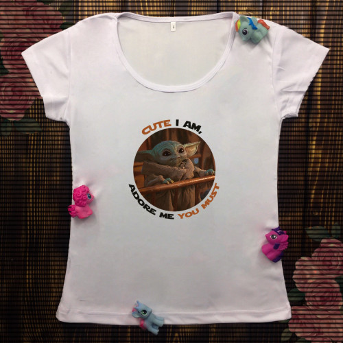 Жіноча футболка з принтом - Малюк Йода