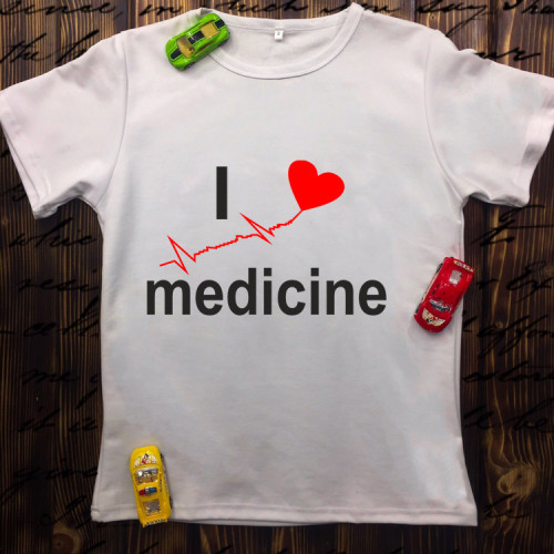 Чоловіча футболка з принтом - I love medicine