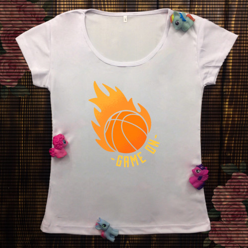 Жіноча футболка з принтом - Баскетбол