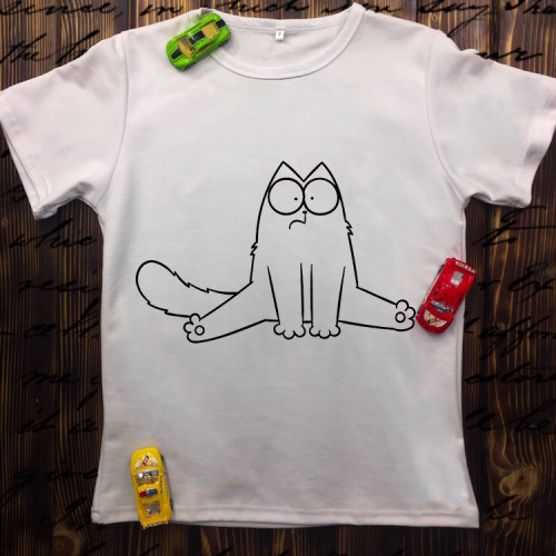 Чоловіча футболка з принтом - Кіт Саймон на шпагаті