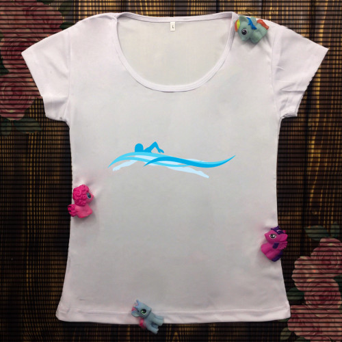 Жіноча футболка з принтом - Плавання