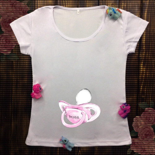 Жіноча футболка з принтом - Пустушка дівчинки