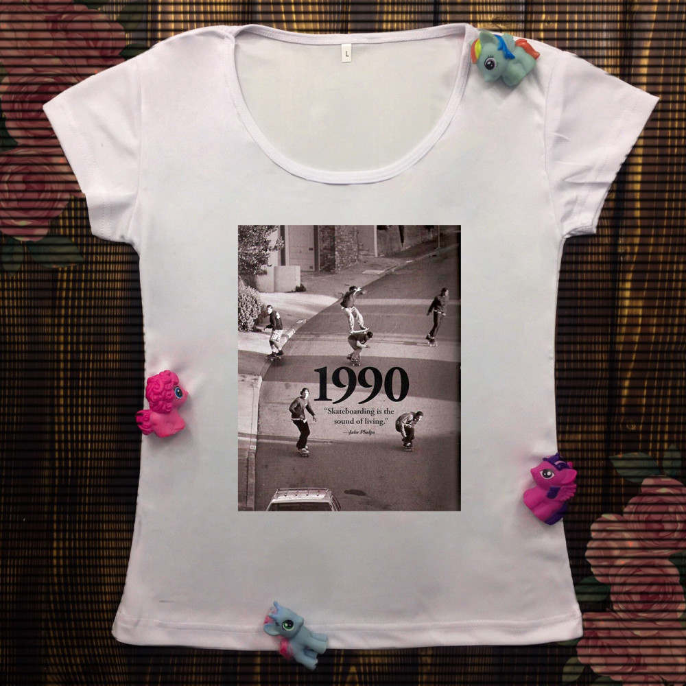 Жіноча футболка з принтом - 1990 рік