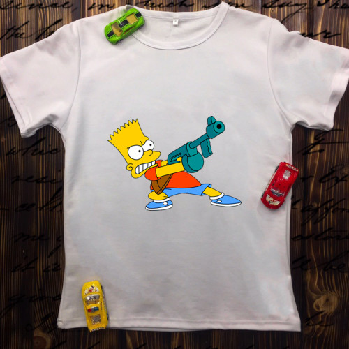 Чоловіча футболка з принтом - Барт зі зброєю