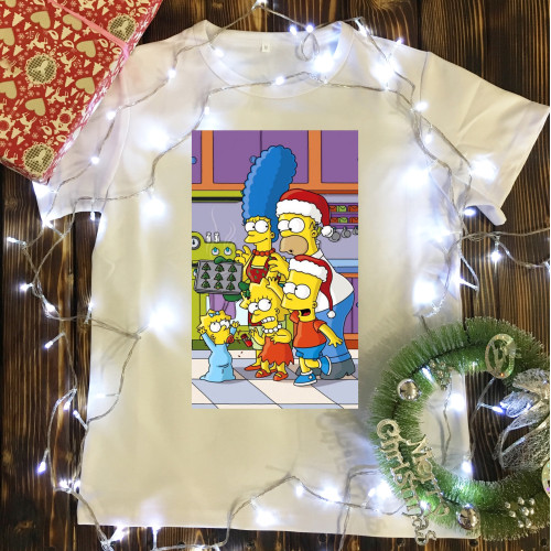 Чоловіча футболка з принтом - Simpsons - Новий рік