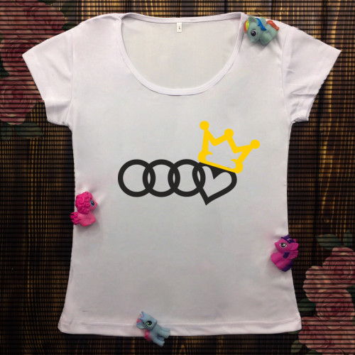 Жіноча футболка з принтом - Ауді королева