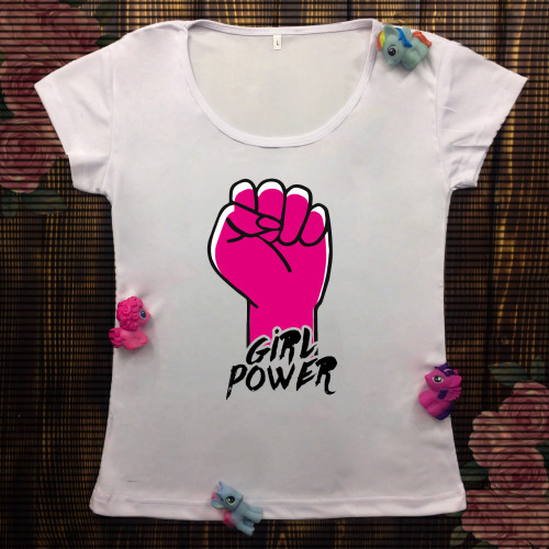 Жіноча футболка з принтом - Сила дівчини