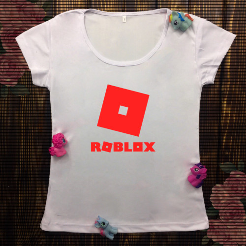 Жіноча футболка з принтом - Roblox Логотип