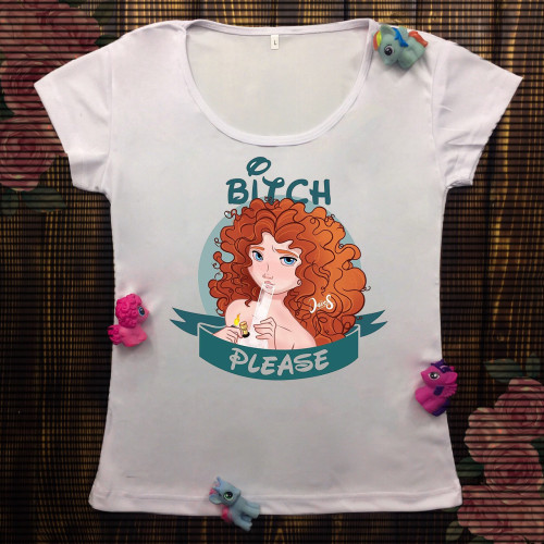 Жіноча футболка з принтом - Меріда bitch