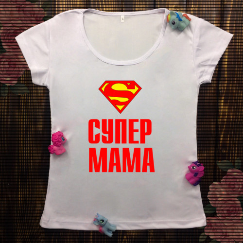 Жіноча футболка з принтом - Супер мама 