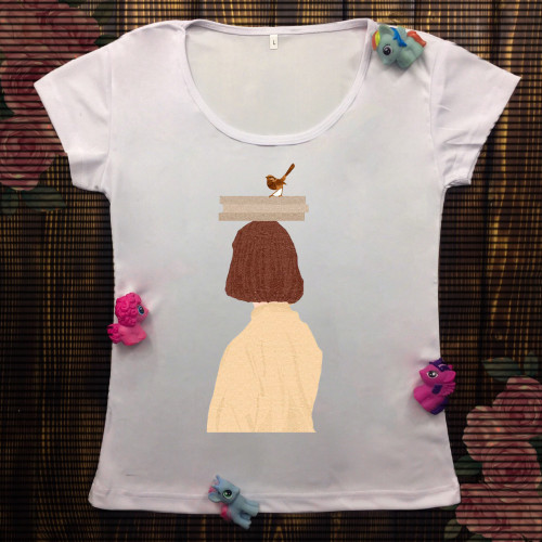 Жіноча футболка з принтом - Дівчина з книгою