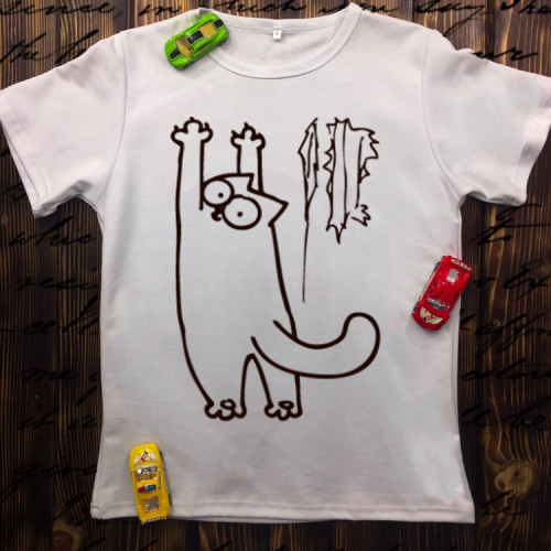 Чоловіча футболка з принтом - Кіт Саймон дере шпалери