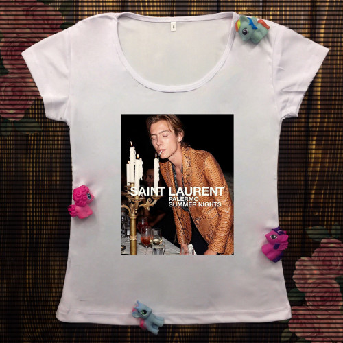 Жіноча футболка з принтом - Saint Laurent