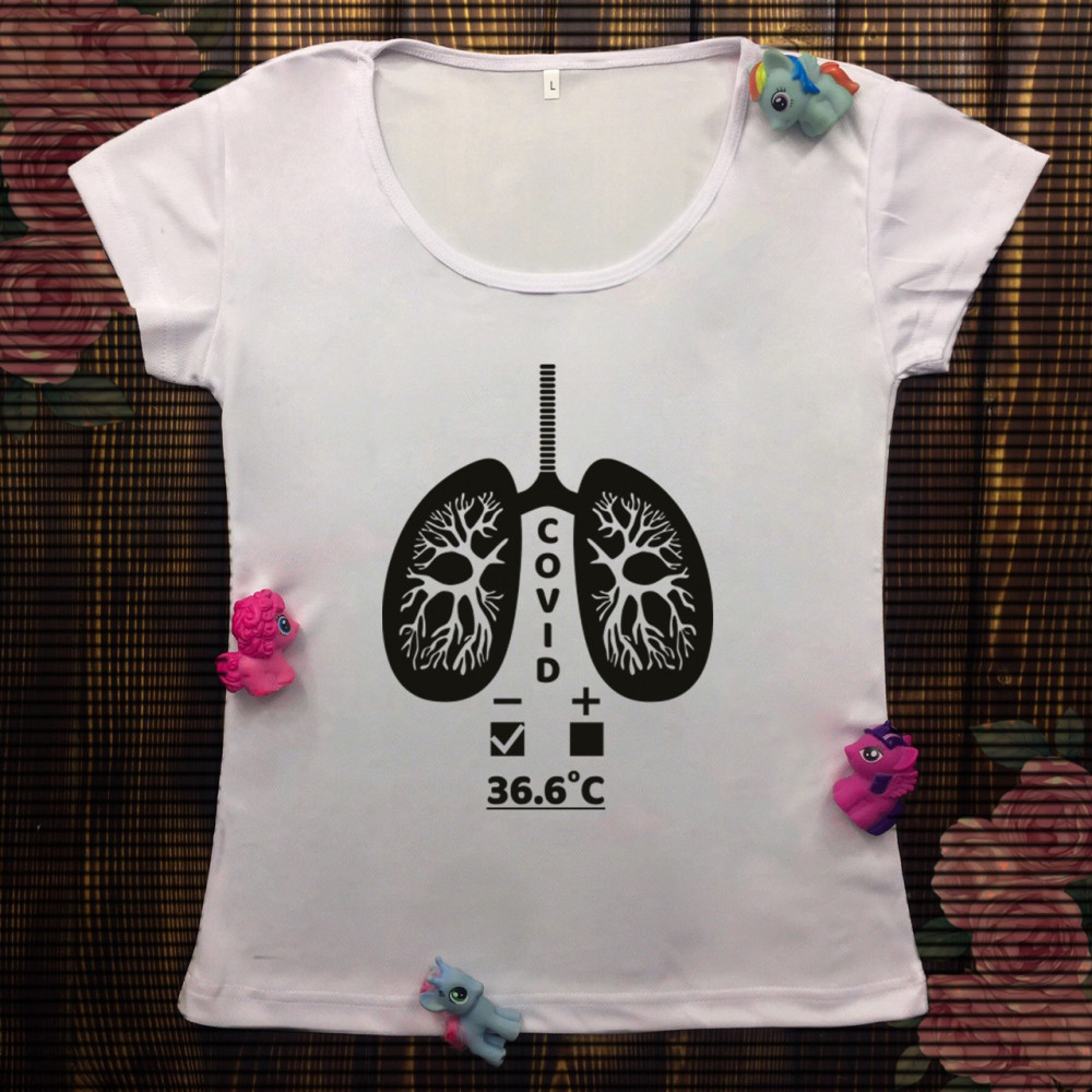 Жіноча футболка з принтом - Covid- 19 ие