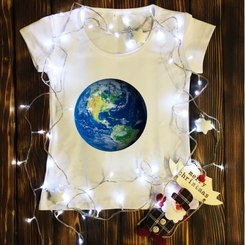 Жіноча футболка з принтом - Земля