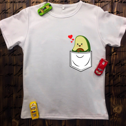 Чоловіча футболка з принтом - Карман з авокадо