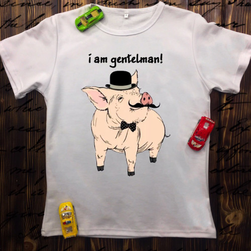 Чоловіча футболка з принтом - I am gentleman!