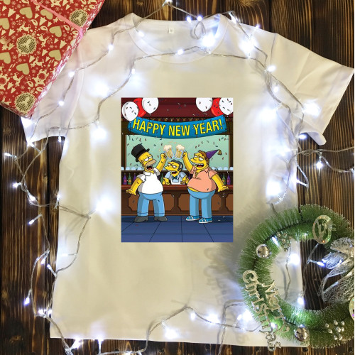 Чоловіча футболка з принтом - Simpsons - happy new year