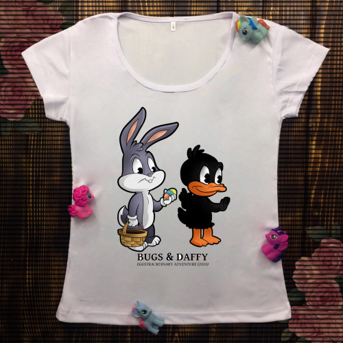 Жіноча футболка з принтом - Bugs & Duffy