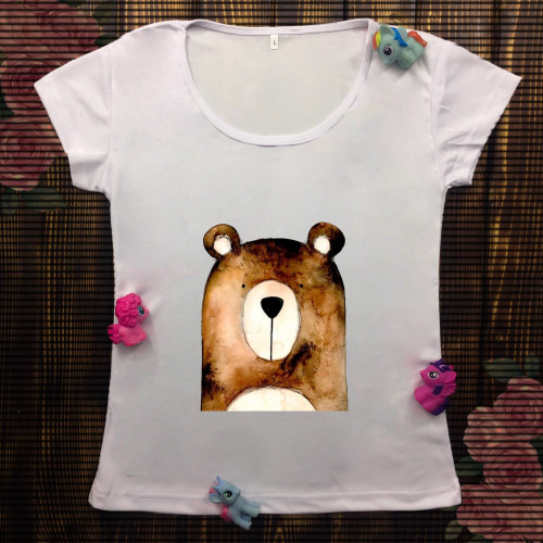 Жіноча футболка з принтом - Медведик
