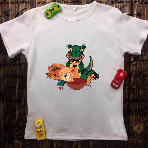 Чоловіча футболка з принтом - Динозавр з Свинюшка