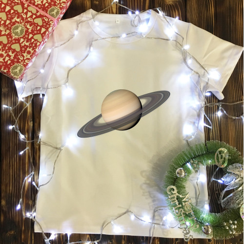 Чоловіча футболка з принтом - Сатурн