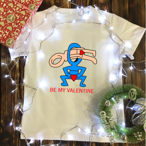 Чоловіча футболка з принтом - Be my valentine