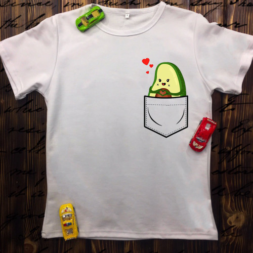 Чоловіча футболка з принтом - Авокадо в кишені