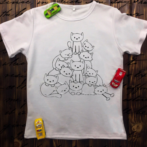 Чоловіча футболка з принтом - Коти