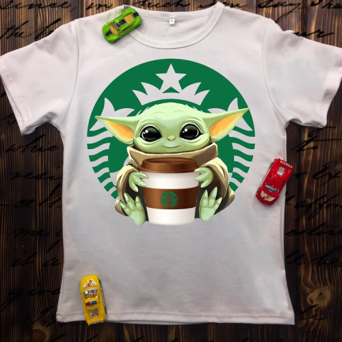 Чоловіча футболка з принтом - Yoda STARbucks