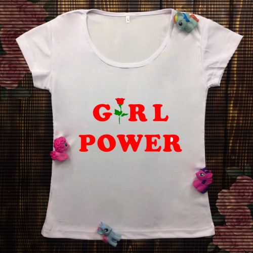 Жіноча футболка з принтом - Сила дівчини (Фемінізм)