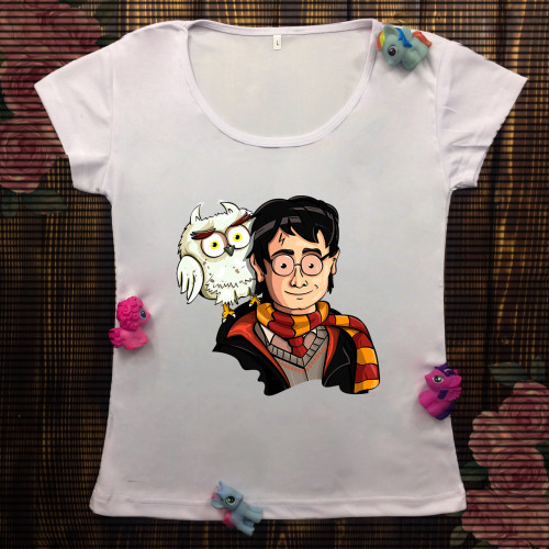 Жіноча футболка з принтом - Гаррі Поттер з совою