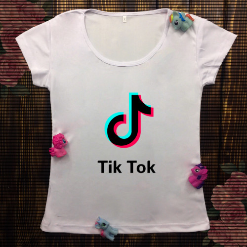 Жіноча футболка з принтом - Тік Ток 