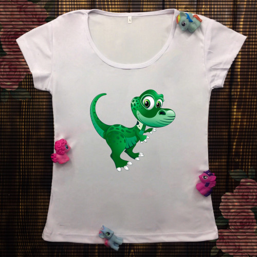 Жіноча футболка з принтом - Динозаврик