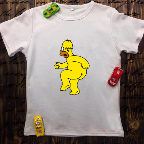 Чоловіча футболка з принтом - Голий Гомер