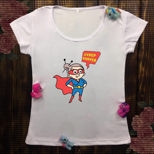 Жіноча футболка з принтом - Супер бабуся