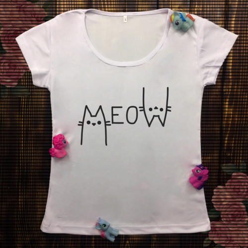 Жіноча футболка з принтом - Котики MEOW